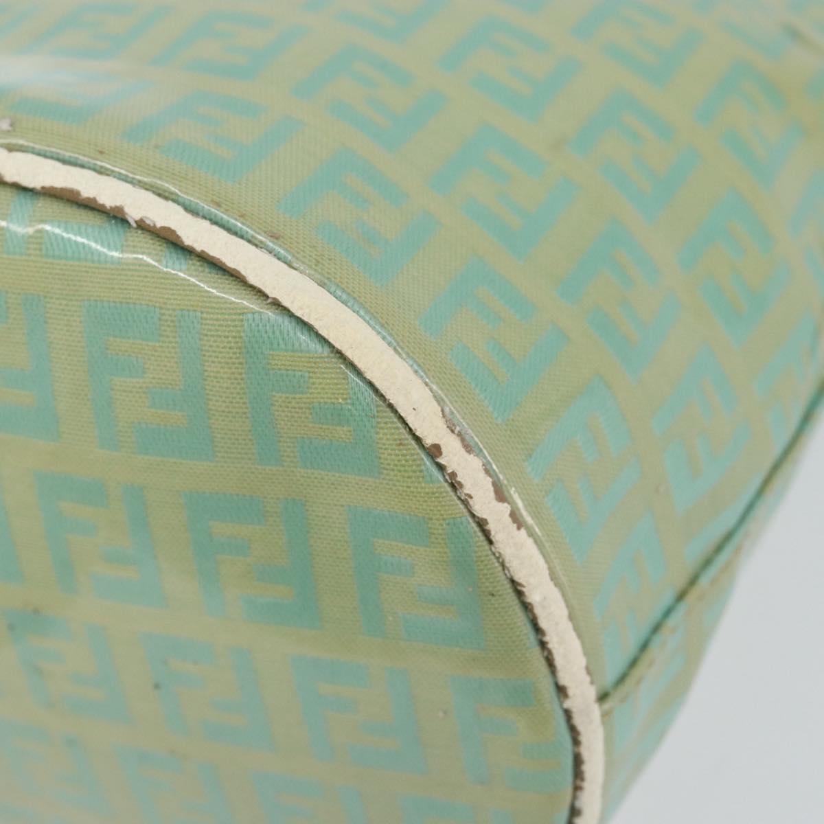 FENDI Zucchino Canvas Mamma Baguette Bag Enamel Peppermint Gold
