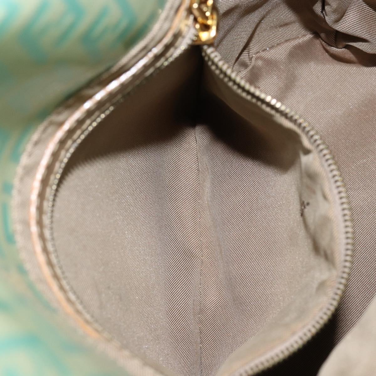 ② FENDI Zucchino Canvas Mamma Baguette Bag Enamel Peppermint Gold