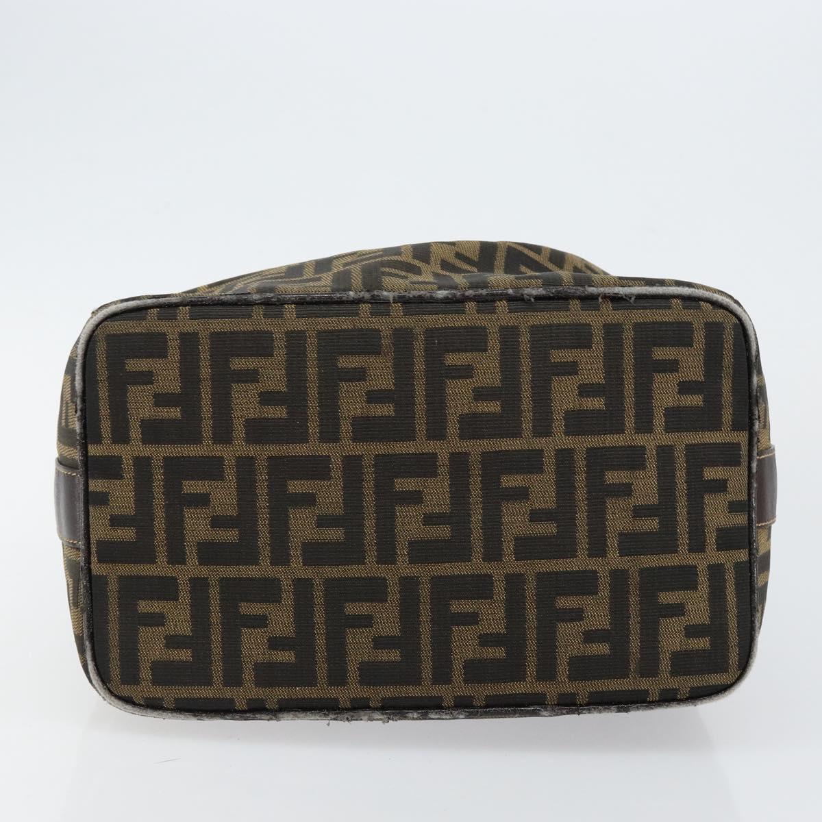 FENDI Zucca Canvas Vanity Bag Black Brown Auth 147539 | eBay