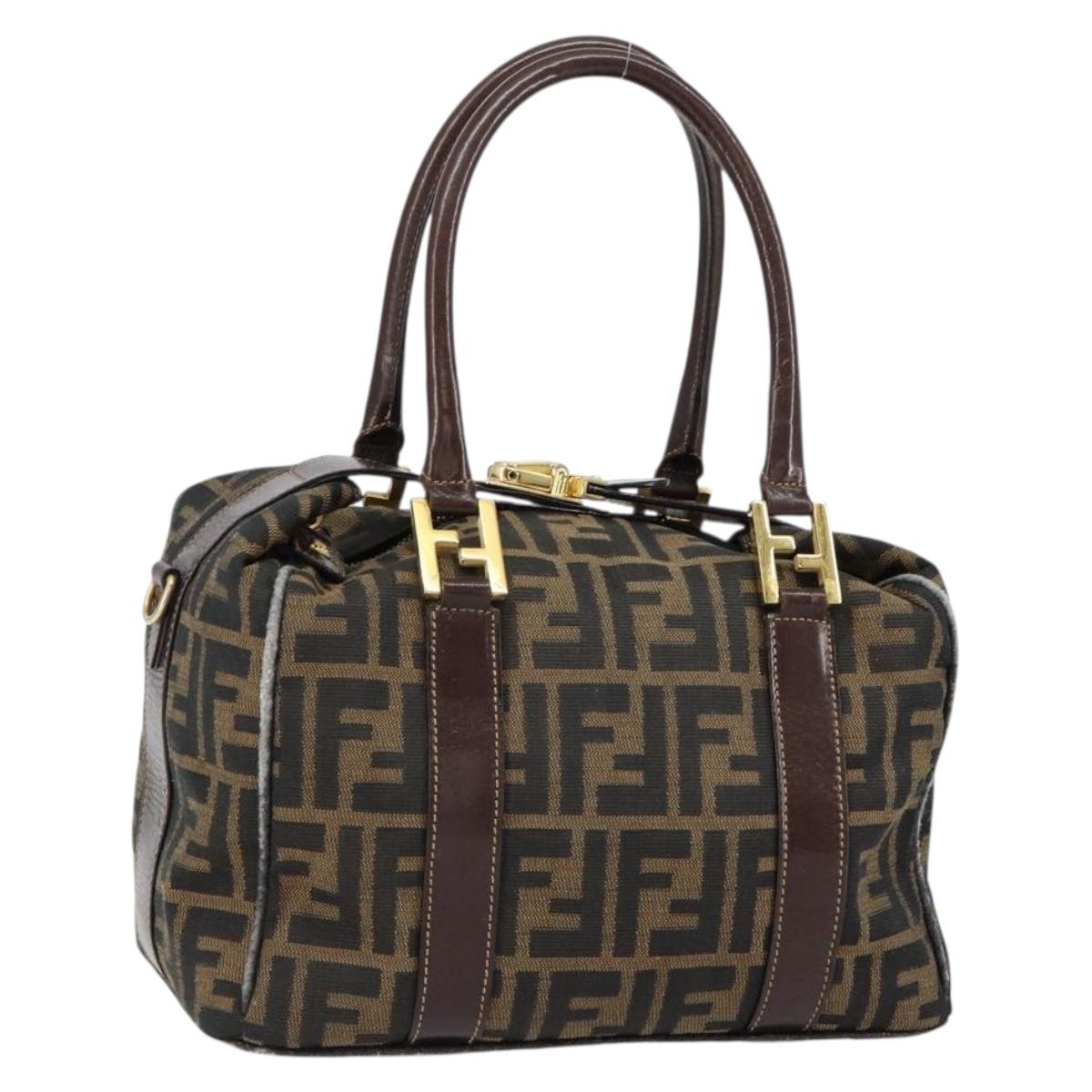 FENDI Zucca Canvas Tote Bag Black Brown Auth 147544 | eBay