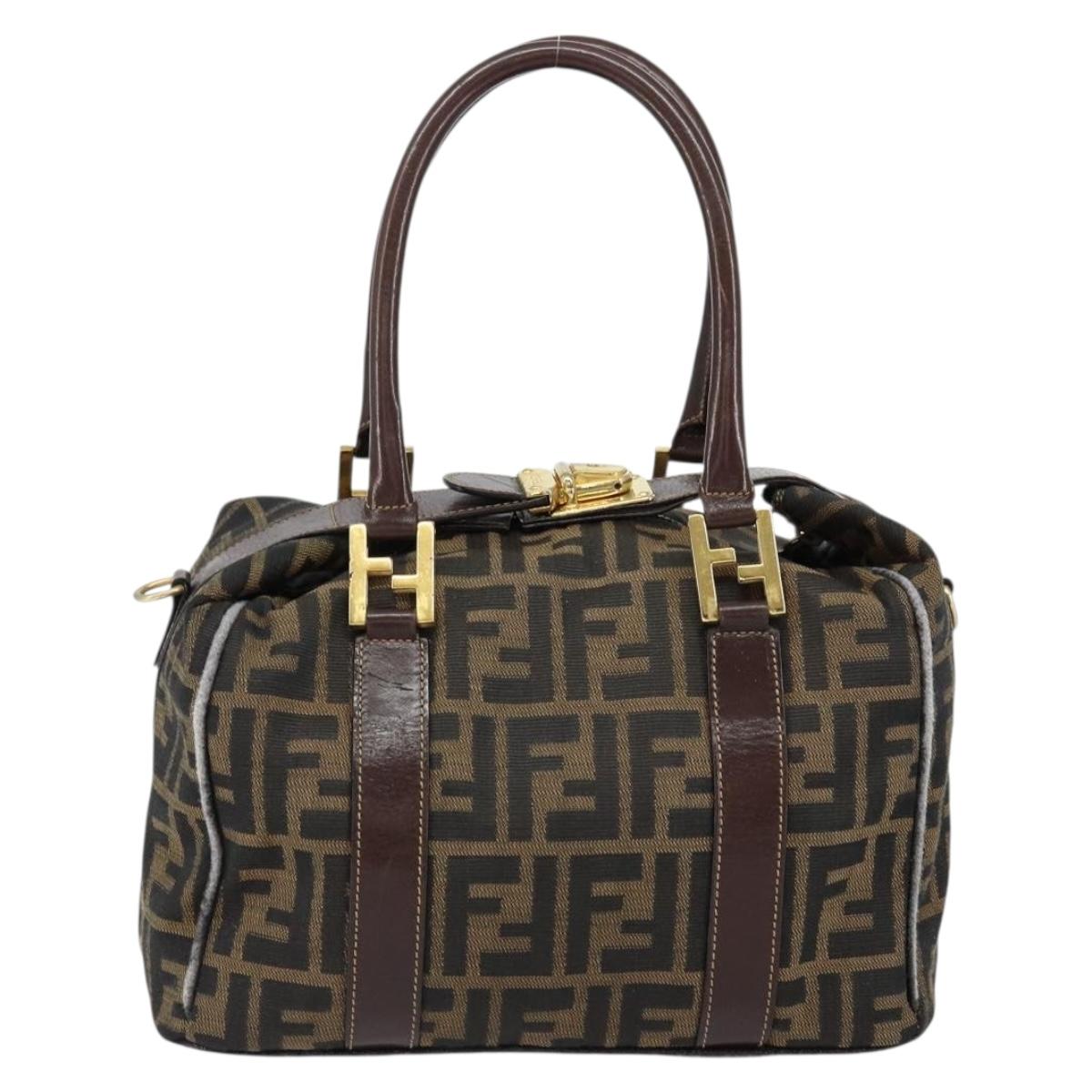 FENDI Zucca Canvas Tote Bag Black Brown Auth 147544 | eBay