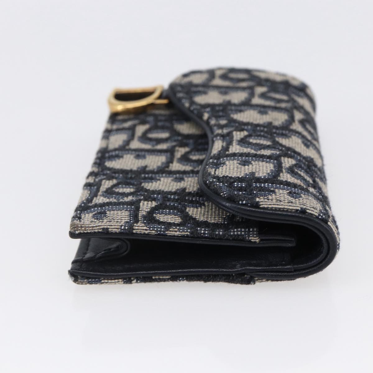 小物 Dior Saddle Trotter Canvas Wallet Christian Dior Trotter Canvas Saddle Coin Card Case Navy Auth