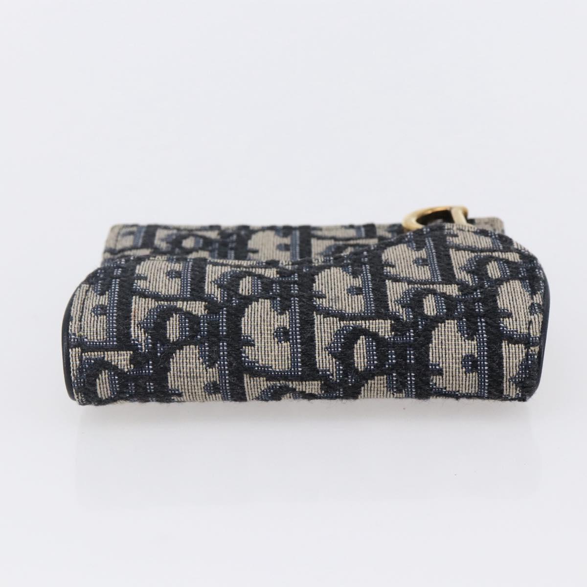 小物 Dior Saddle Trotter Canvas Wallet Christian Dior Trotter Canvas Saddle Coin Card Case Navy Auth