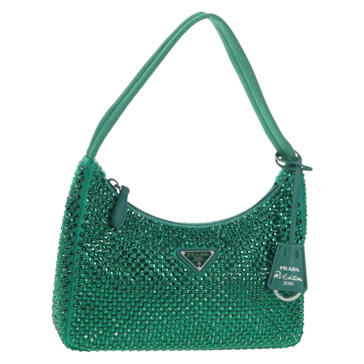 PRADA ショルダーバッグ　サコッシュ　エメラルドグリーン　ナイロン　y2k PRADA Shoulder Bag Sequin Green Silver Auth 147577SM | eBay