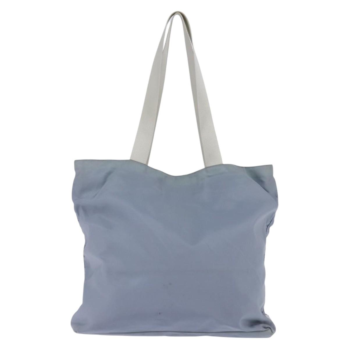 PRADA Tote Bag Nylon Light Blue Silver Auth 147999 | eBay