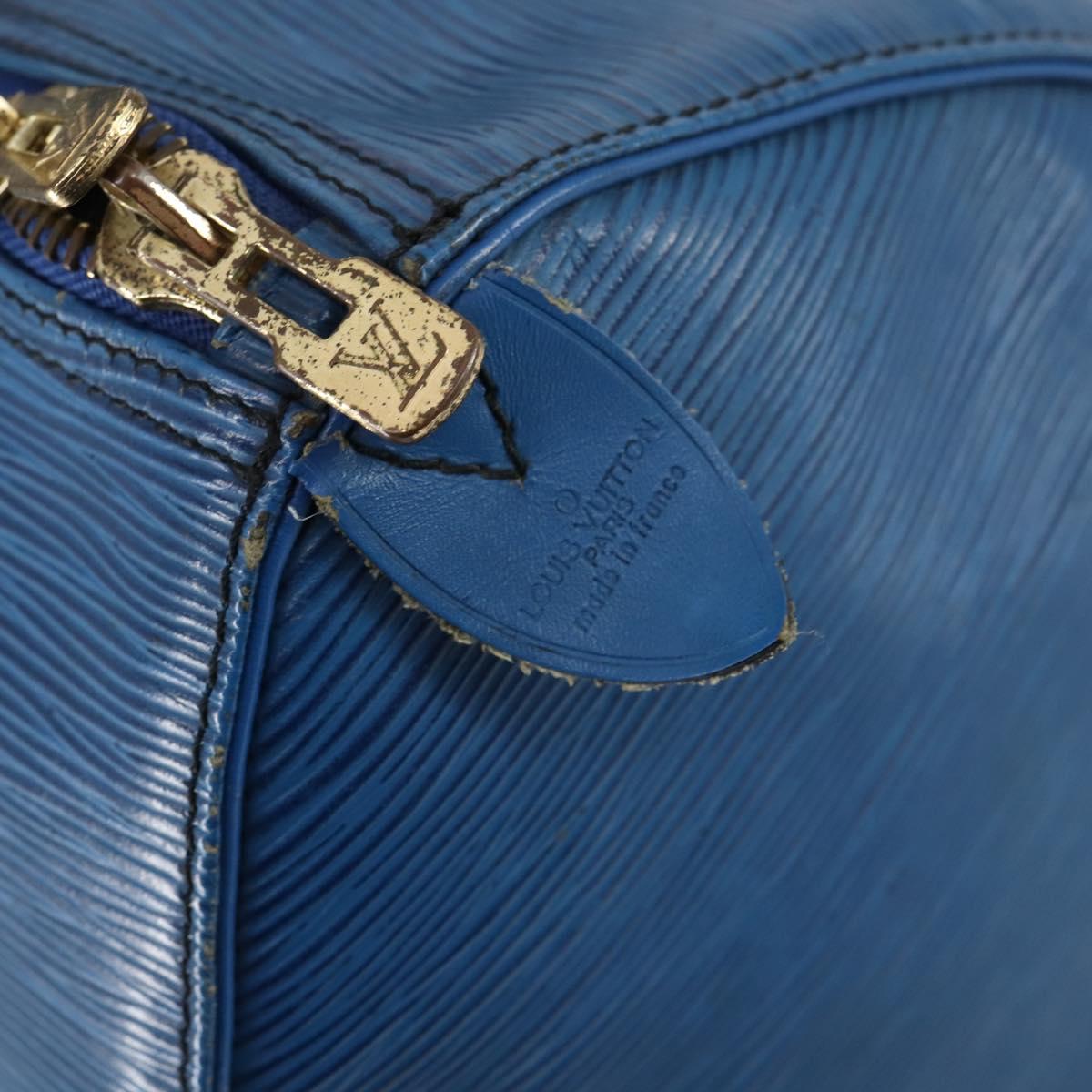 LOUIS VUITTON Epi Keepall 45 Boston Bag Blue M42975 LV Auth