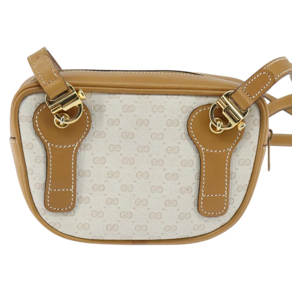 GUCCI Micro GG Supreme Shoulder Bag PVC Beige Gold 007 067 0523