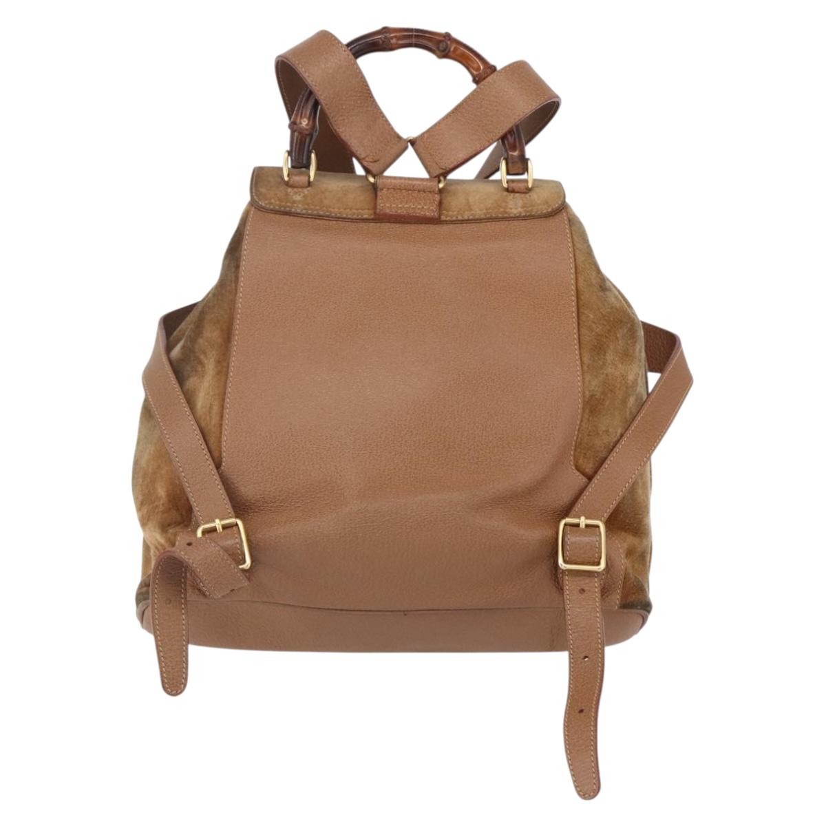 GUCCI Bamboo Backpack Suede Brown Gold 003 2058 0016 Auth  display picture 2