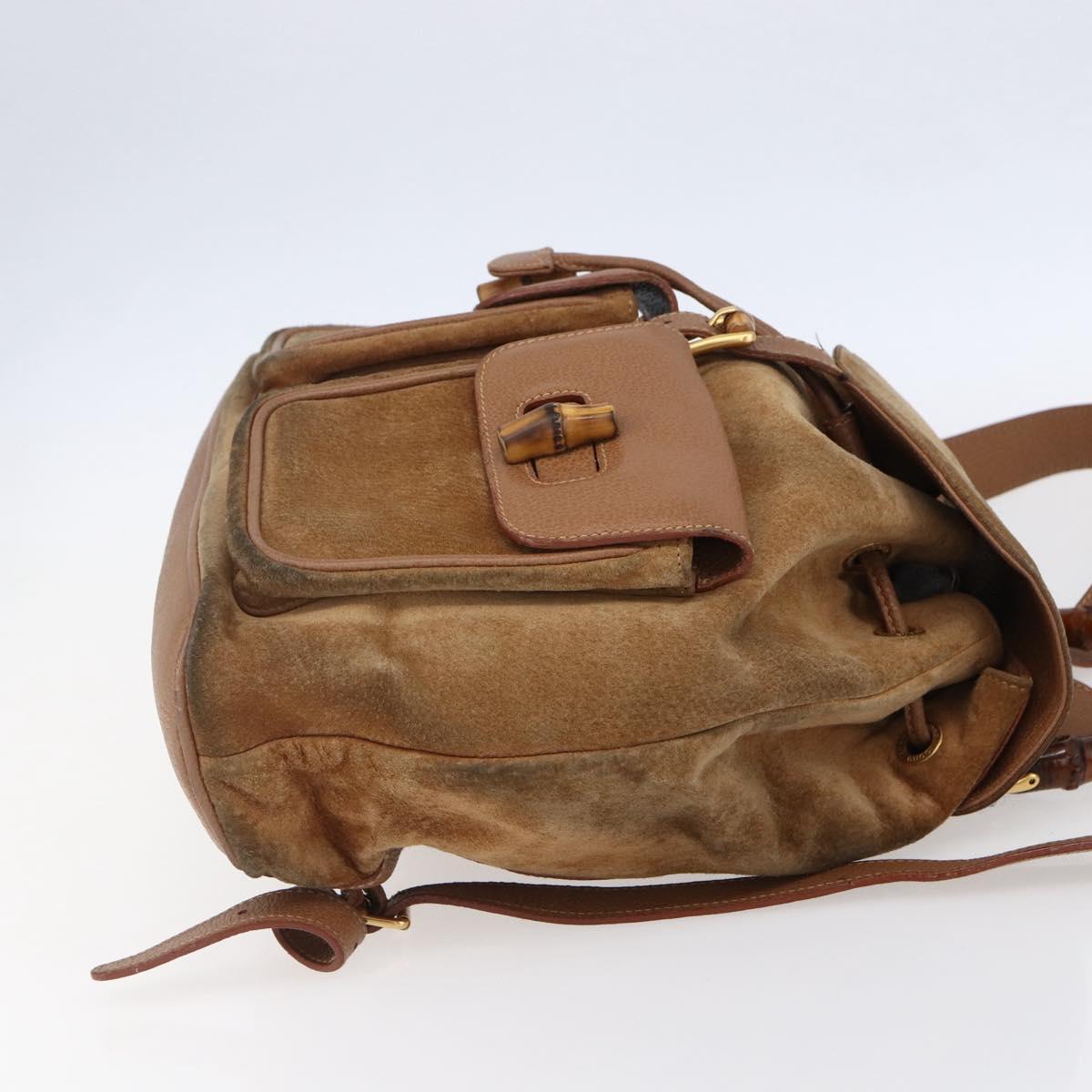 GUCCI Bamboo Backpack Suede Brown Gold 003 2058 0016 Auth  display picture 1
