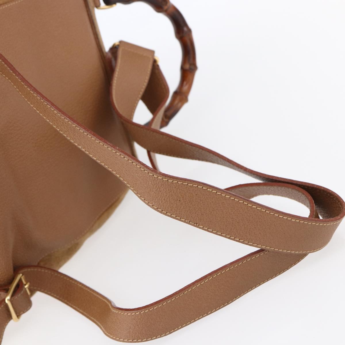 GUCCI Bamboo Backpack Suede Brown Gold 003 2058 0016 Auth 171248 GUCCI Bamboo Backpack Suede Brown Gold 003 2058 0016 Auth  main image 3
