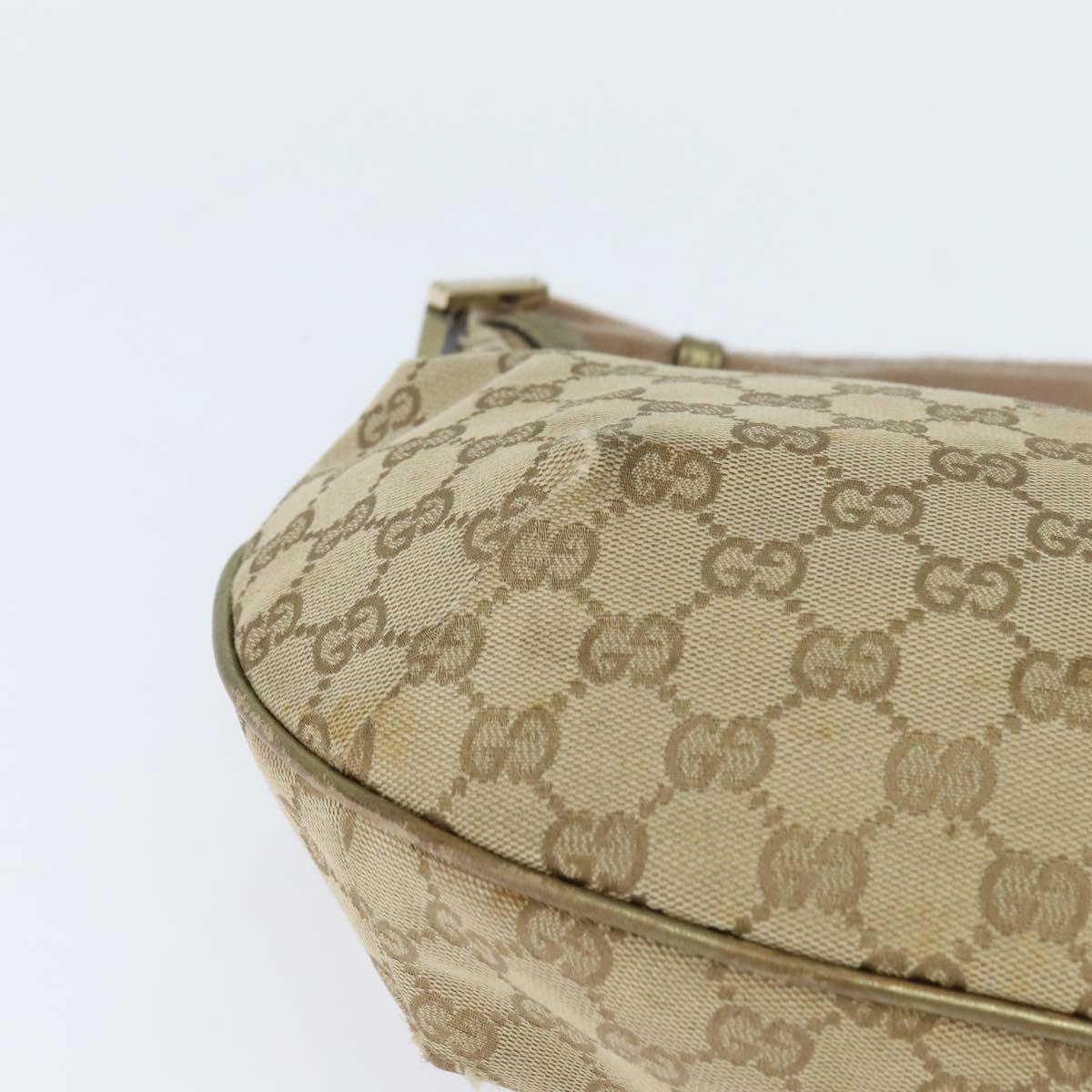 GUCCI GG Canvas Sherry Line Shoulder Bag Beige Gold 181092 Auth