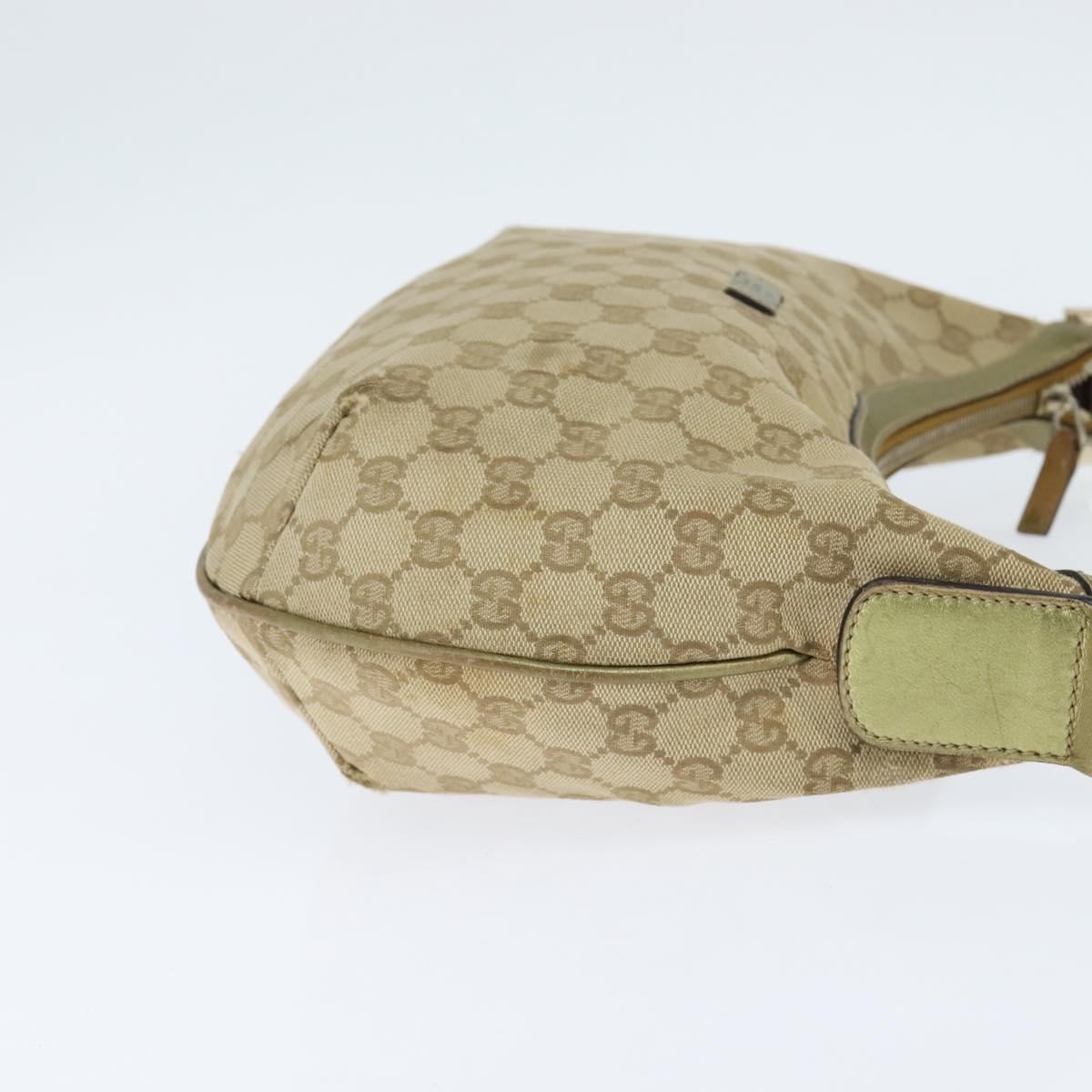 チェリー GUCCI GG Canvas Sherry Line Shoulder Bag Beige Gold 181092 Auth