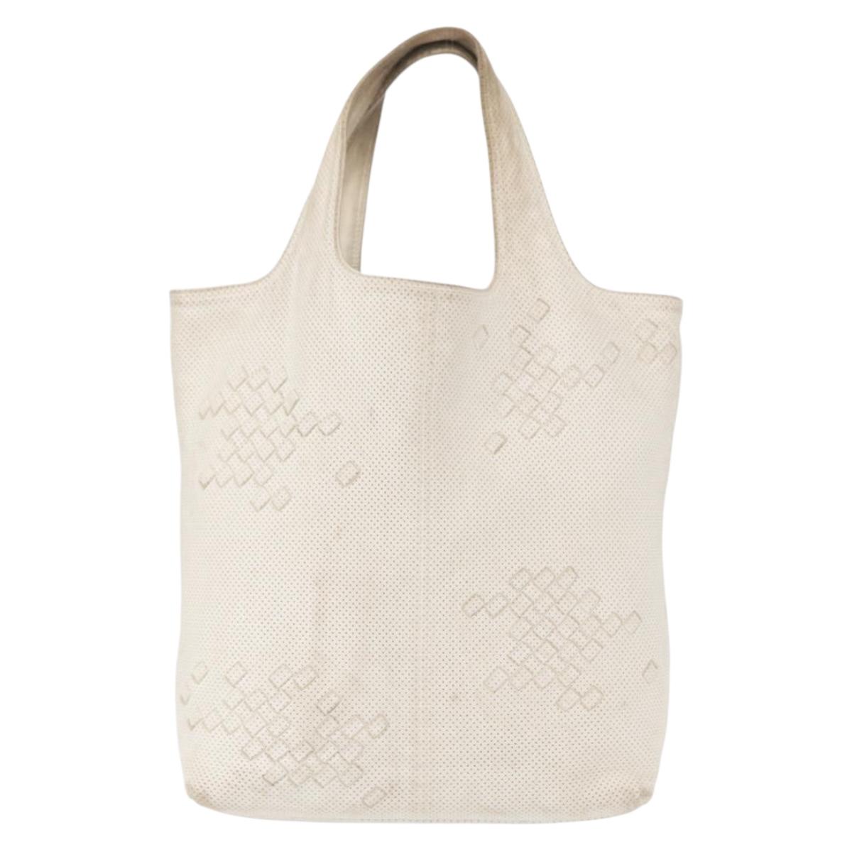 BOTTEGA VENETA INTRECCIATO Hand Bag Leather White 131673 Auth