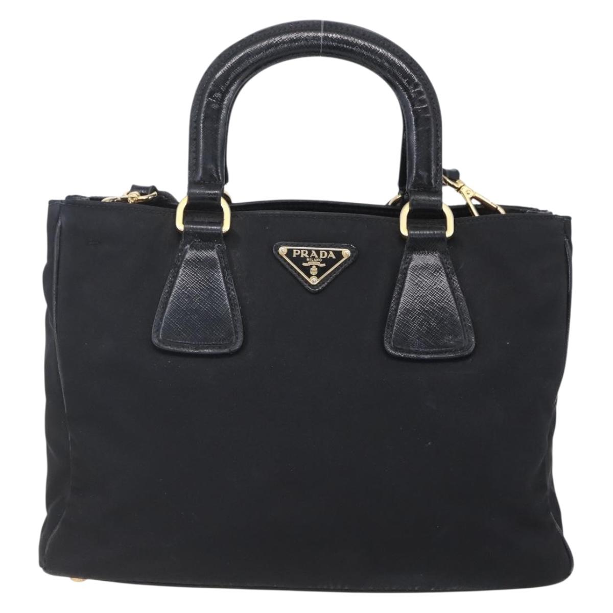 PRADA バック PRADA Hand Bag Nylon 2way Black Silver Auth 153044 | eBay