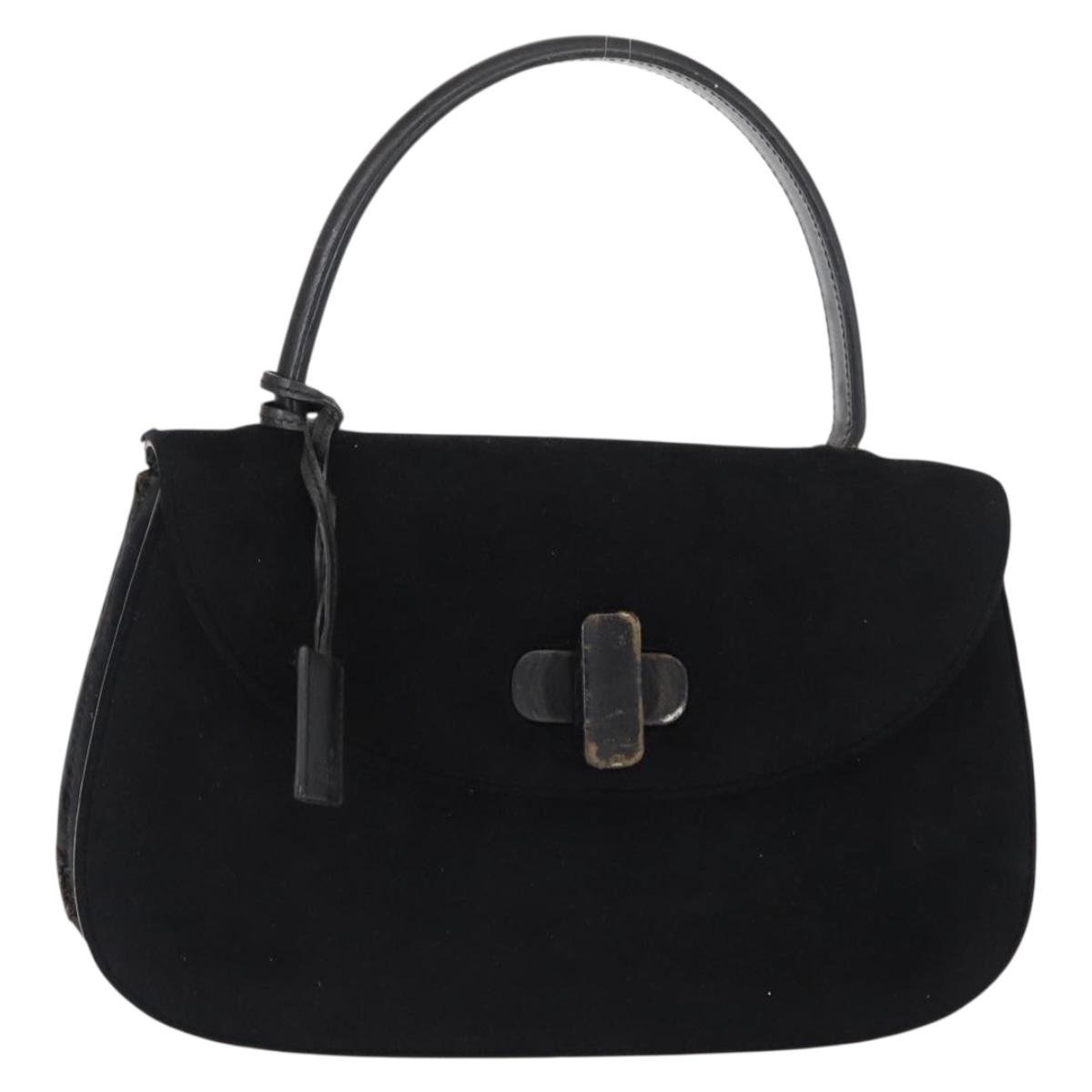 GUCCI Hand Bag Suede Black Auth 153123 | eBay