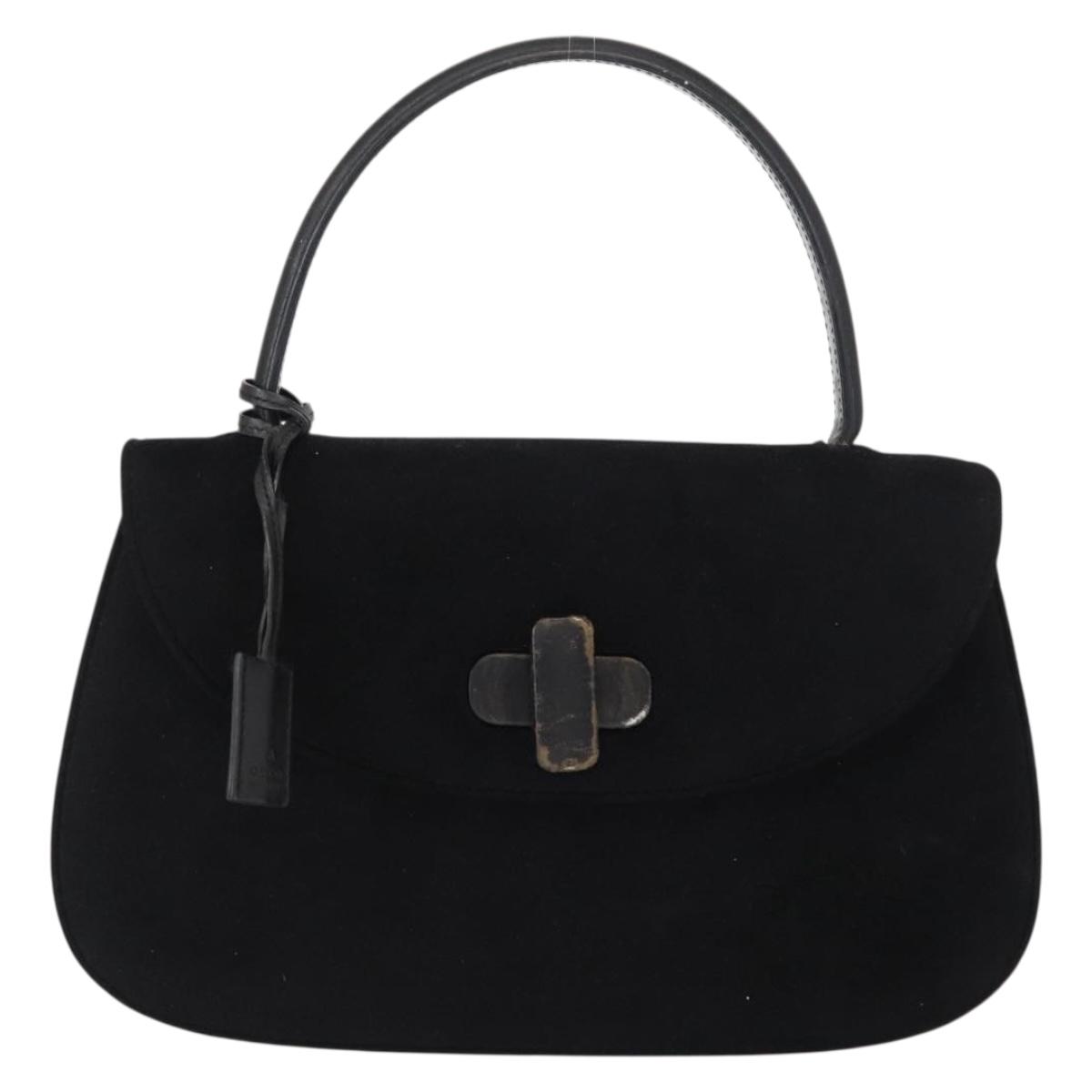 GUCCI Hand Bag Suede Black Auth 153123 | eBay