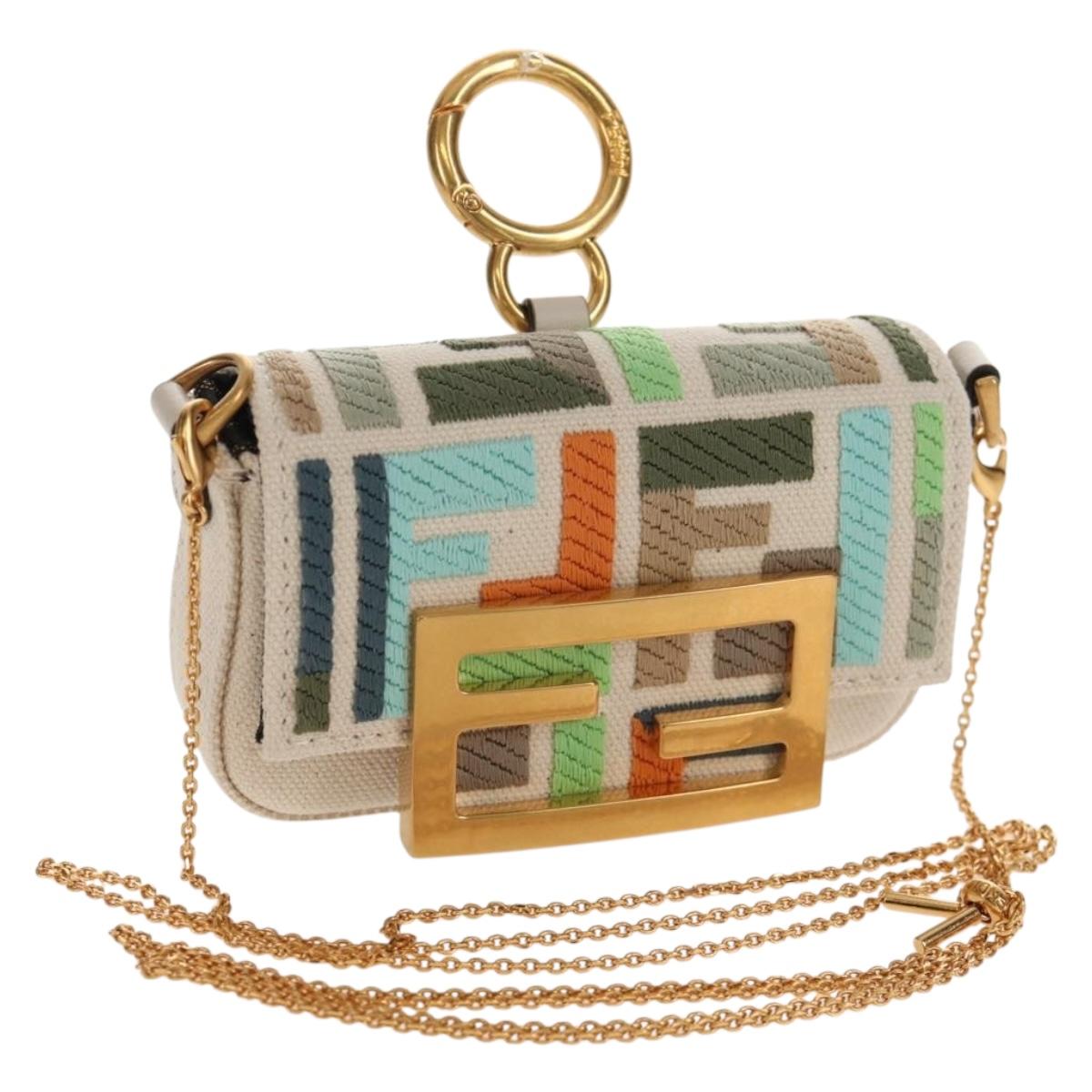 FENDI Zucca Canvas Nano Baguette Pouch Multicolor Auth 153326M | eBay
