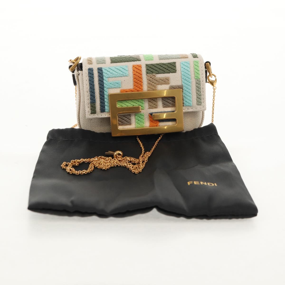 FENDI Zucca Canvas Nano Baguette Pouch Multicolor Auth 153326M | eBay