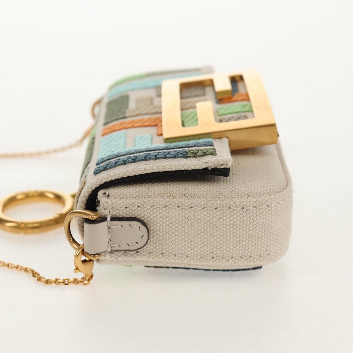 FENDI Zucca Canvas Nano Baguette Pouch Multicolor Auth 153326M | eBay
