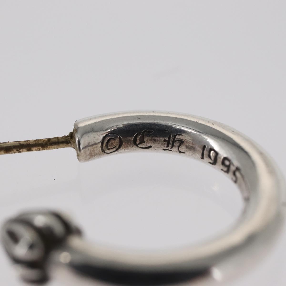 Chrome Hearts Plain Hoop Pierce Earring Ag925 Silver Auth 156691M