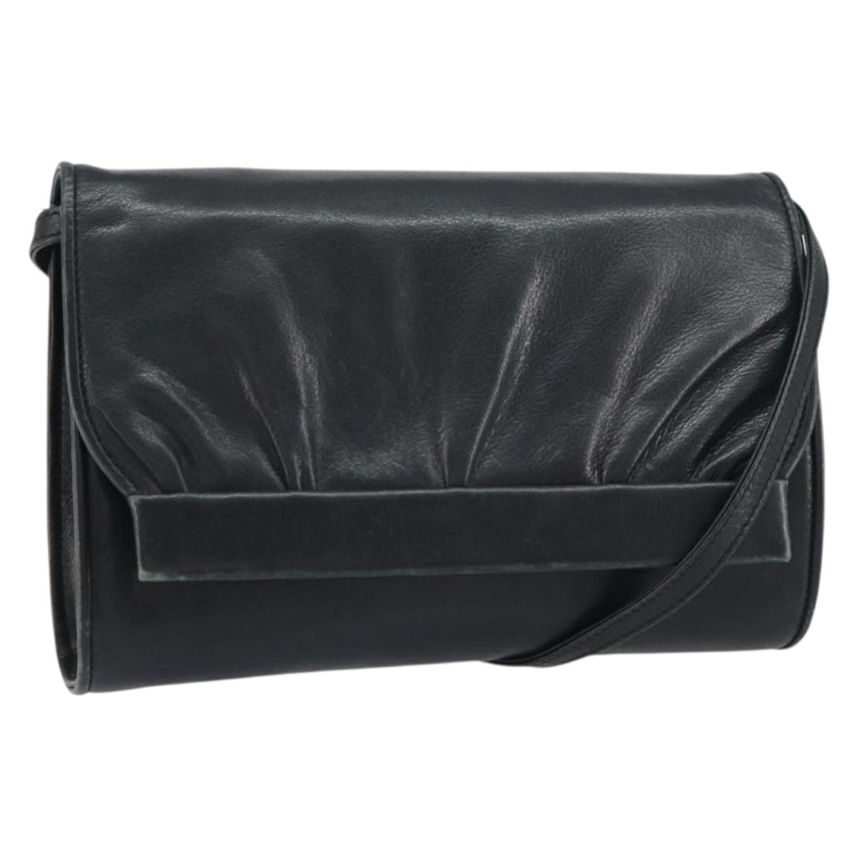 のの  GUCCI Shoulder Bag Leather Black Gold 004 25 0240 Auth 156804 | eBay