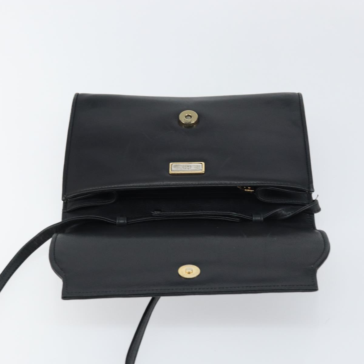 GUCCI Shoulder Bag Leather Black Gold 004 25 0240 Auth 156804 | eBay