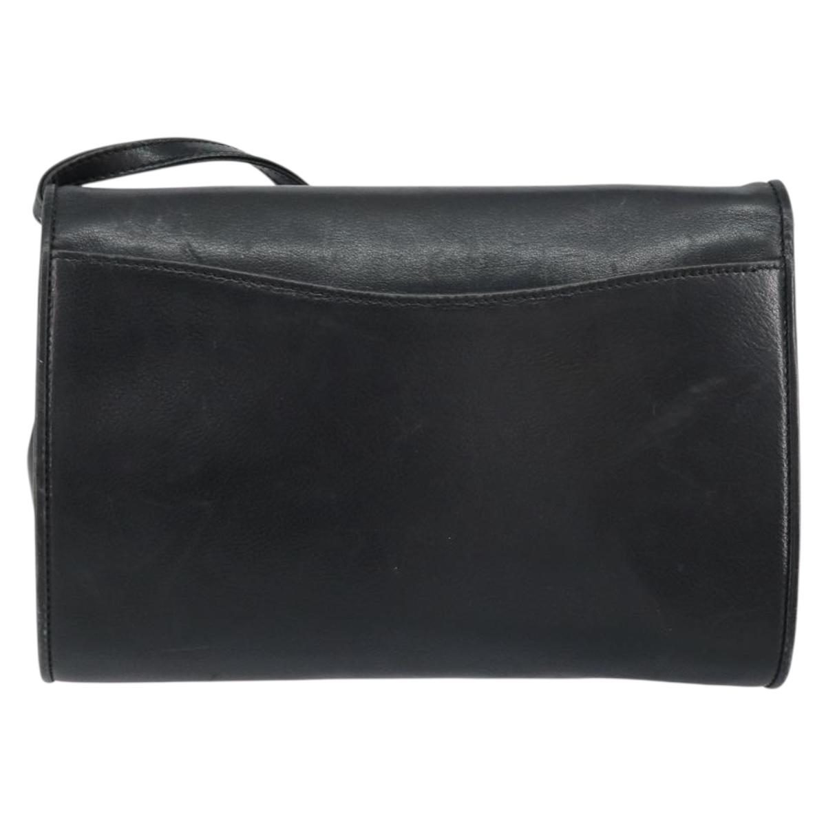 GUCCI Shoulder Bag Leather Black Gold 004 25 0240 Auth 156804 | eBay