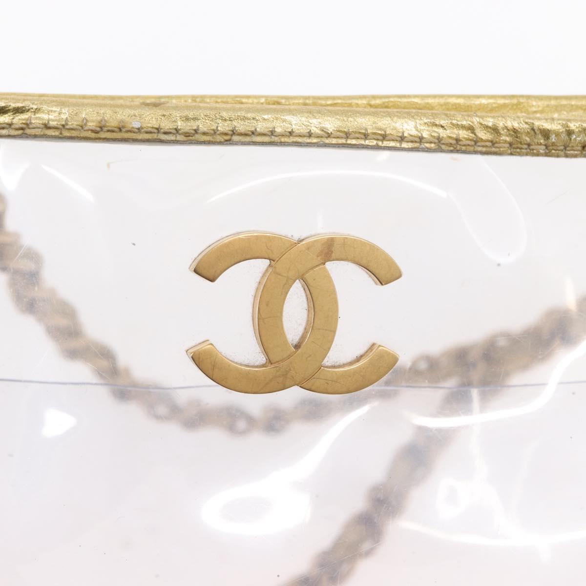 CHANEL Chain Tote Bag Vinyl Clear CC Auth 157398V | eBay