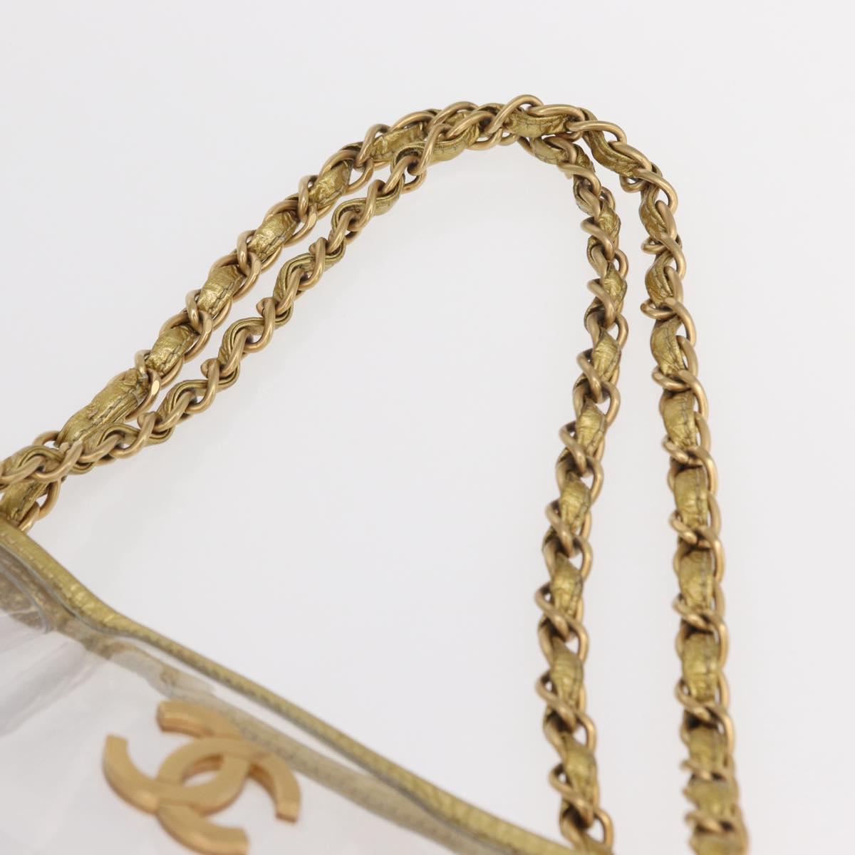 CHANEL Chain Tote Bag Vinyl Clear CC Auth 157398V | eBay