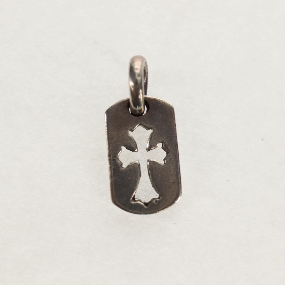 Chrome Hearts Tiny Cutout Cross Dog Tag Pendant top Ag925 Silver