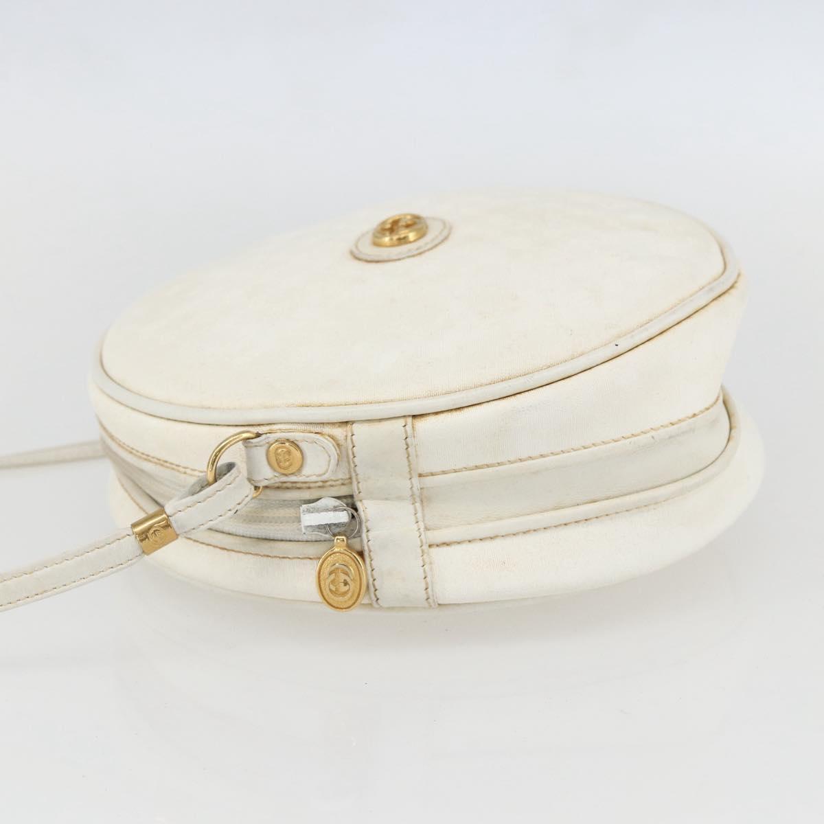 GUCCI Micro GG Supreme Shoulder Bag Leather White Gold 007 115