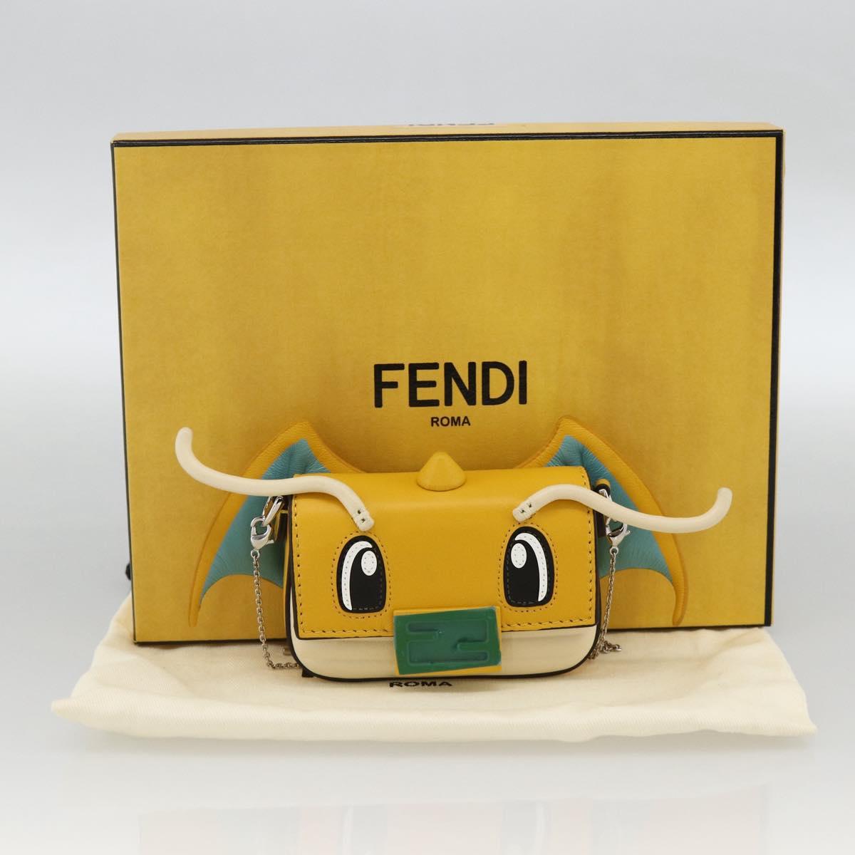 FENDI Nappa Dragonite FRGMT x POKÉMON Mini Mamma Baguette Bag Auth