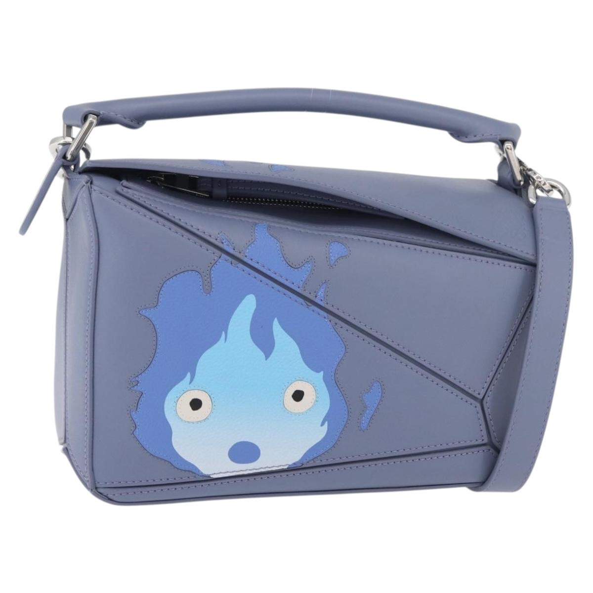 オオハマボウ LOEWE × Ghibli Howl's Moving Castle Puzzle Bag Calcifer 2way Blue