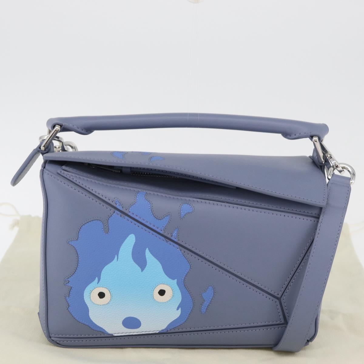LOEWE × Ghibli Howl's Moving Castle Puzzle Bag Calcifer 2way Blue