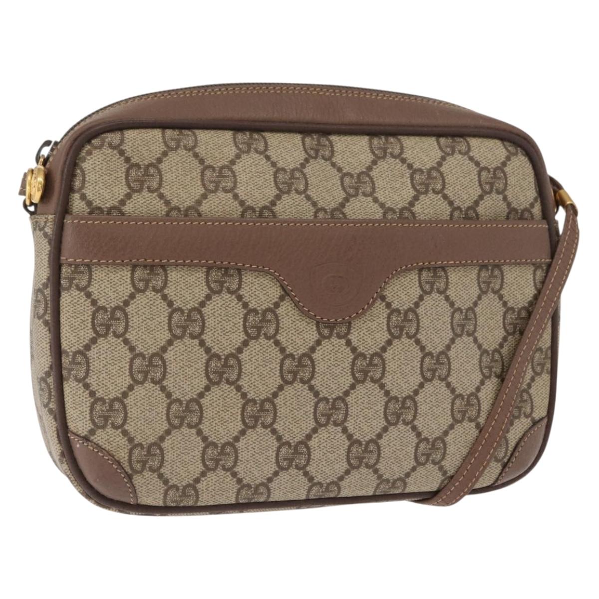 GUCCI GG Supreme Shoulder Bag PVC Beige Gold 007 115 6423 Auth