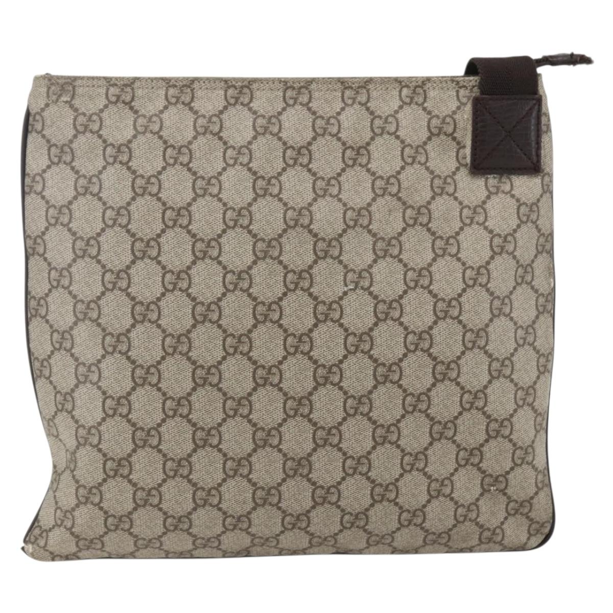 GUCCI GGパターン バッグ ベージュ GUCCI GG Supreme Shoulder Bag PVC Beige Silver 141626 Auth 160022