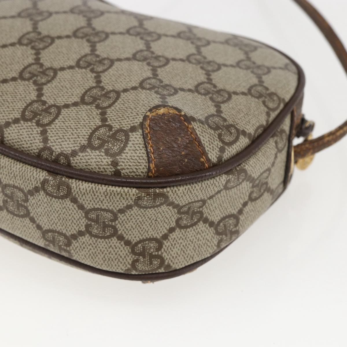 GUCCI GG Supreme Web Sherry Line Bag PVC Beige Gold 89 02 066 Auth