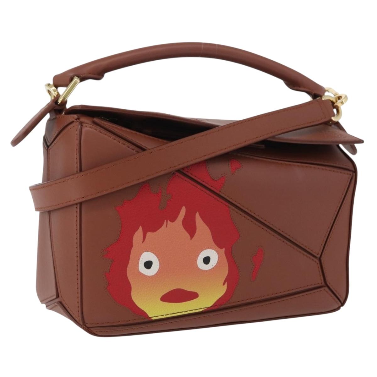 LOEWE Studio Ghibli Calcifer Mini Puzzle Bag Leather 2way Brown