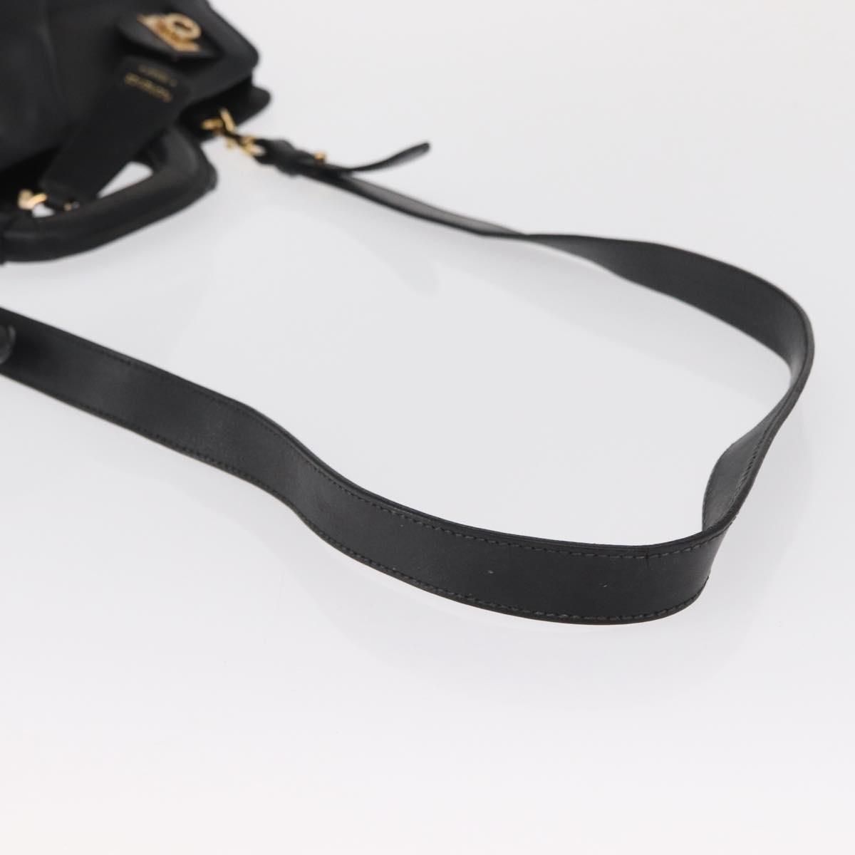 Salvatore Ferragamo Gancini Tote Bag Leather 2way Black Gold Auth Salvatore Ferragamo Gancini Tote Bag Leather 2way Black Gold Auth