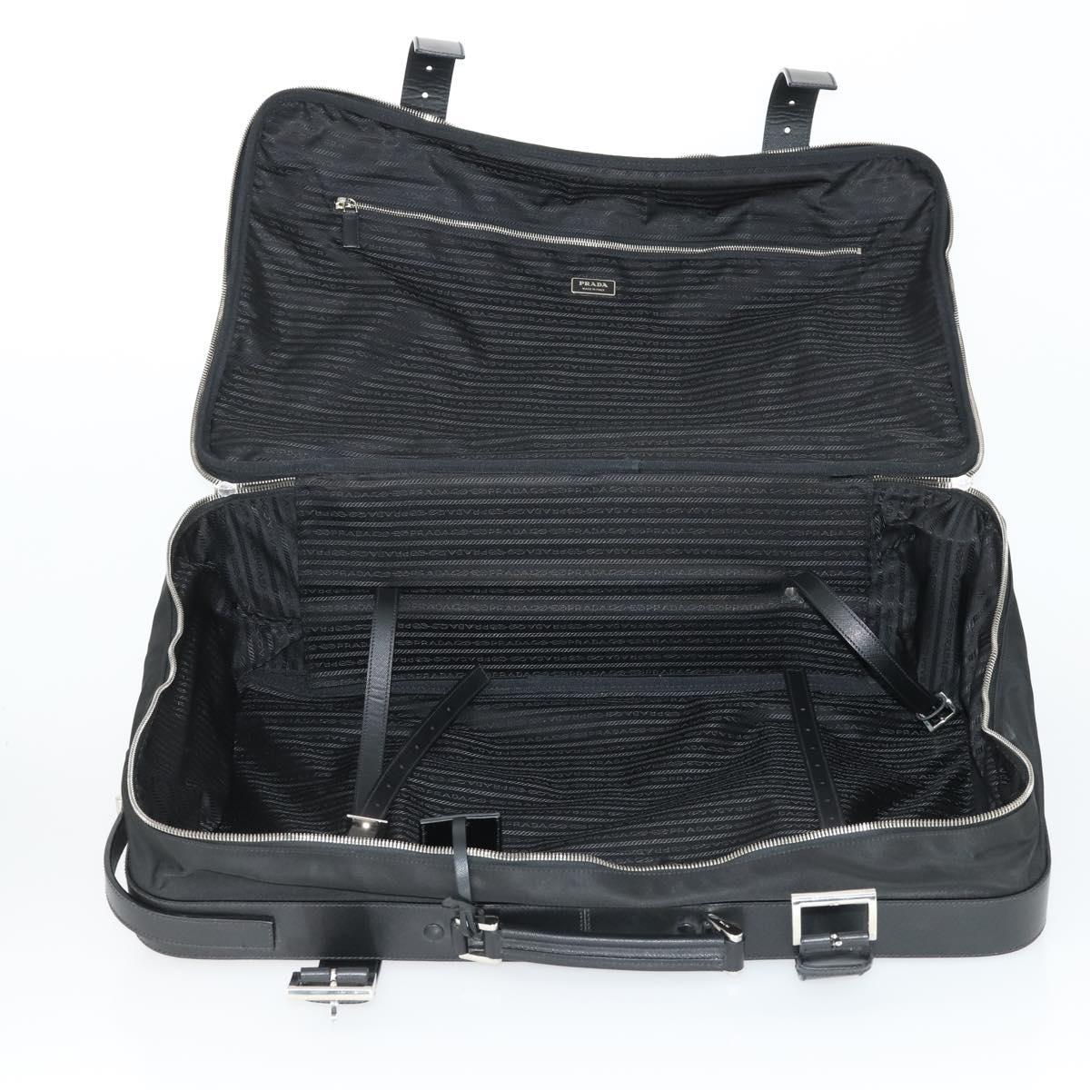 PRADA Suitcase Nylon Black Silver Auth 162425 | eBay