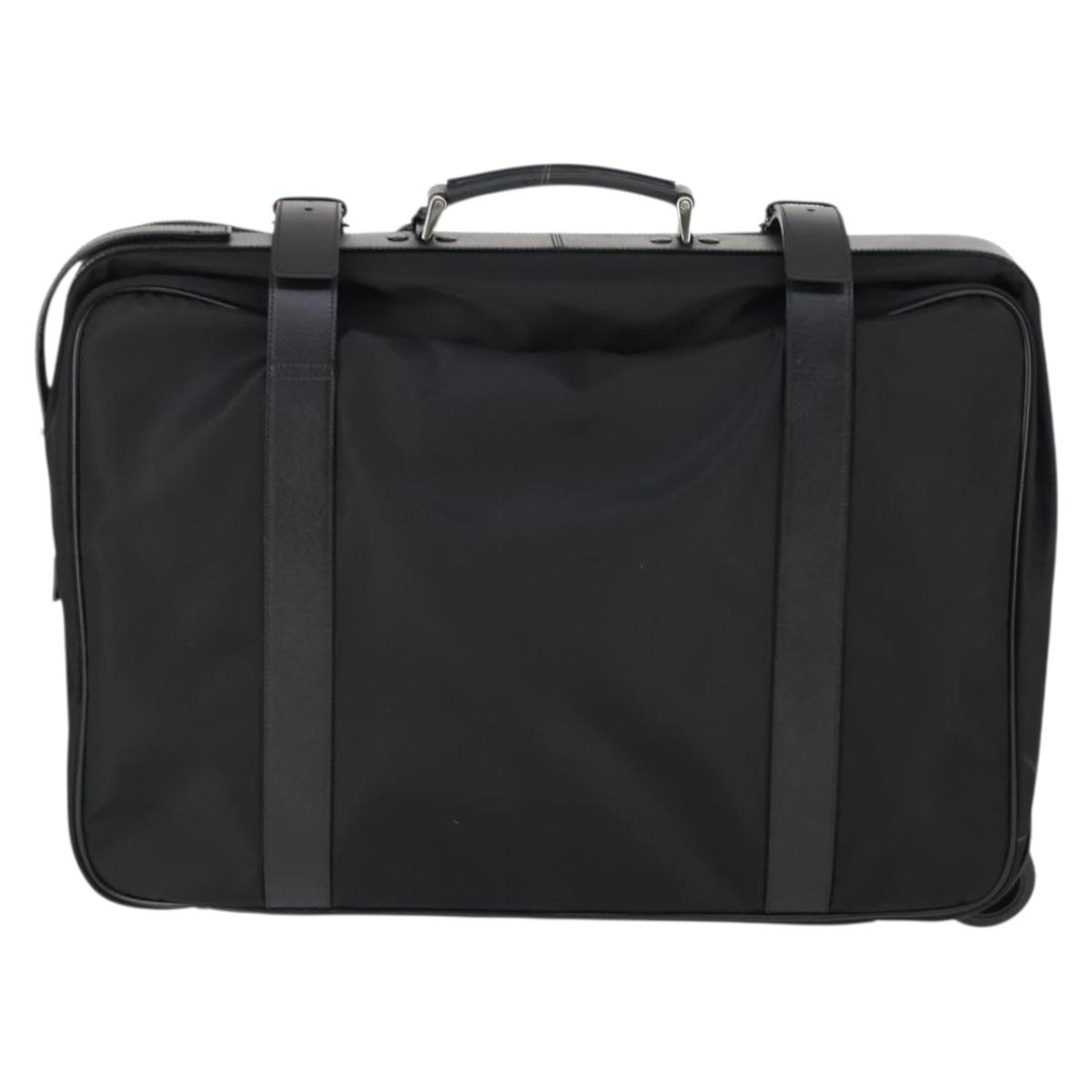 PRADA Suitcase Nylon Black Silver Auth 162425 | eBay