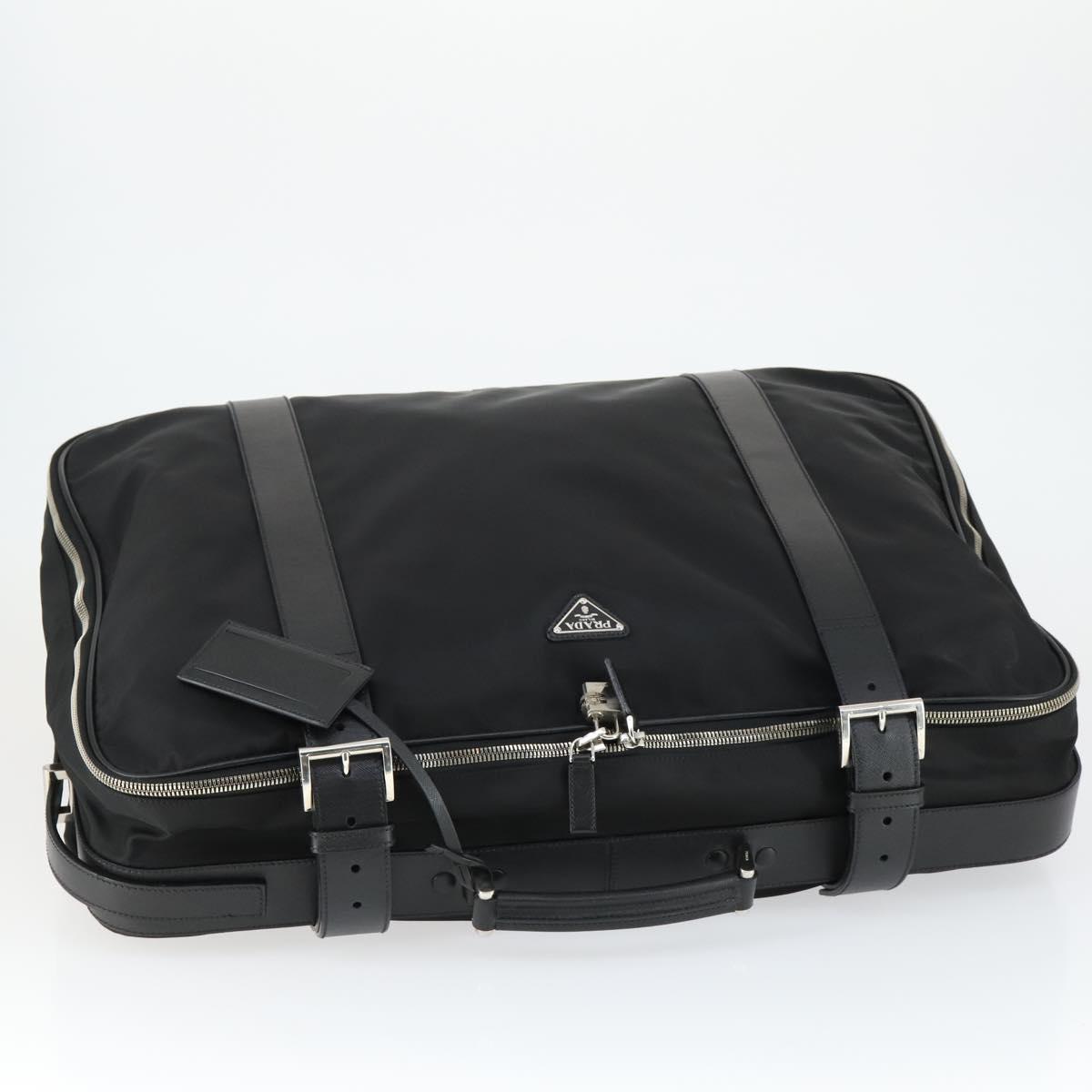 PRADA Suitcase Nylon Black Silver Auth 162425 | eBay