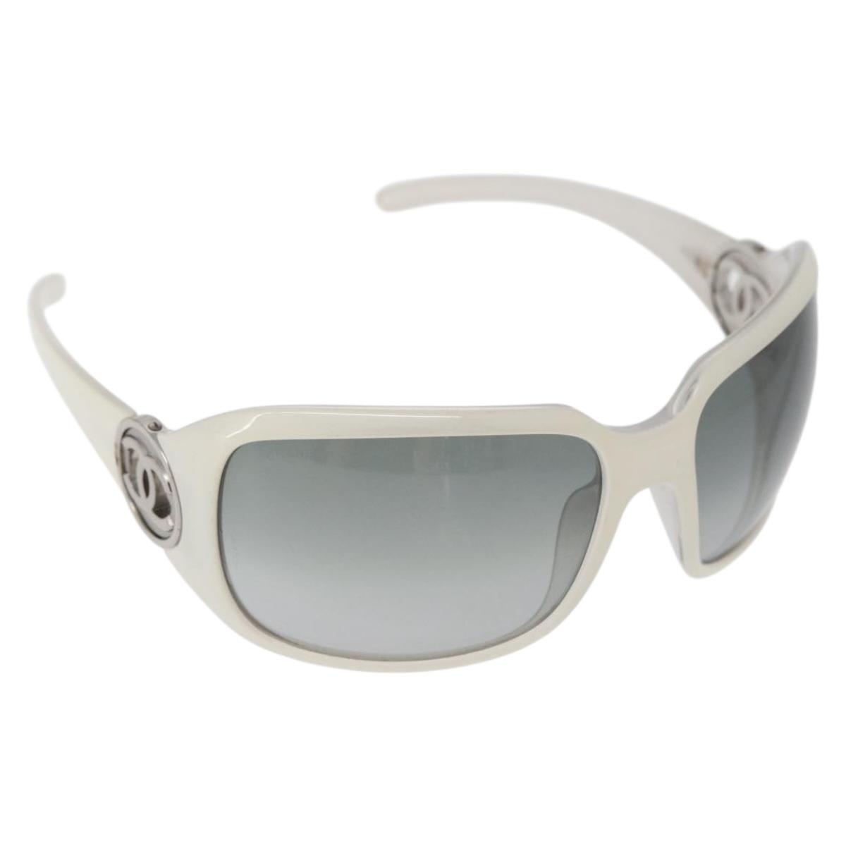 CHANEL Sunglasses plastic White CC Auth 162589 | eBay