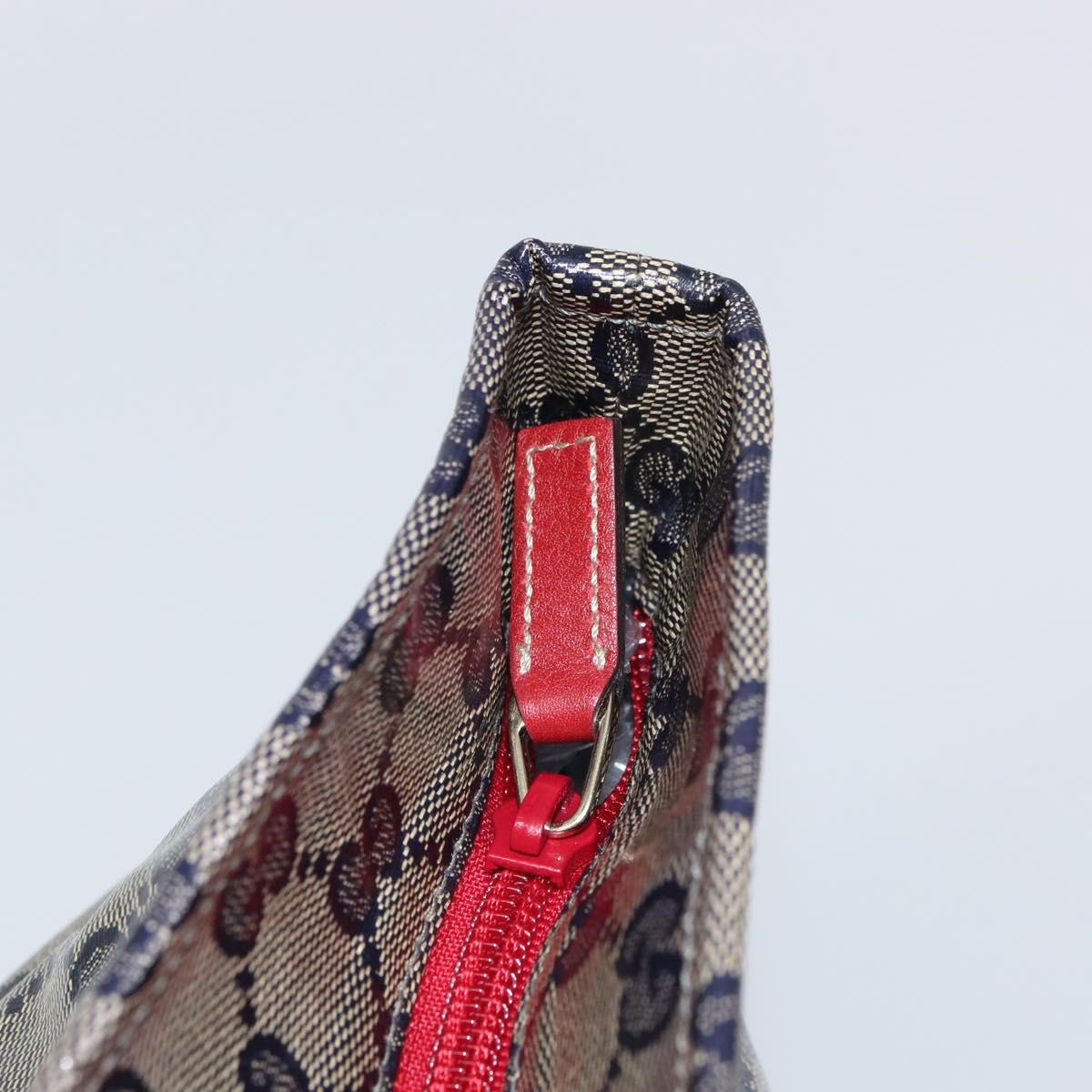 。 GUCCI GG Crystal Sherry Line Tote Bag Coated Canvas Navy Gold