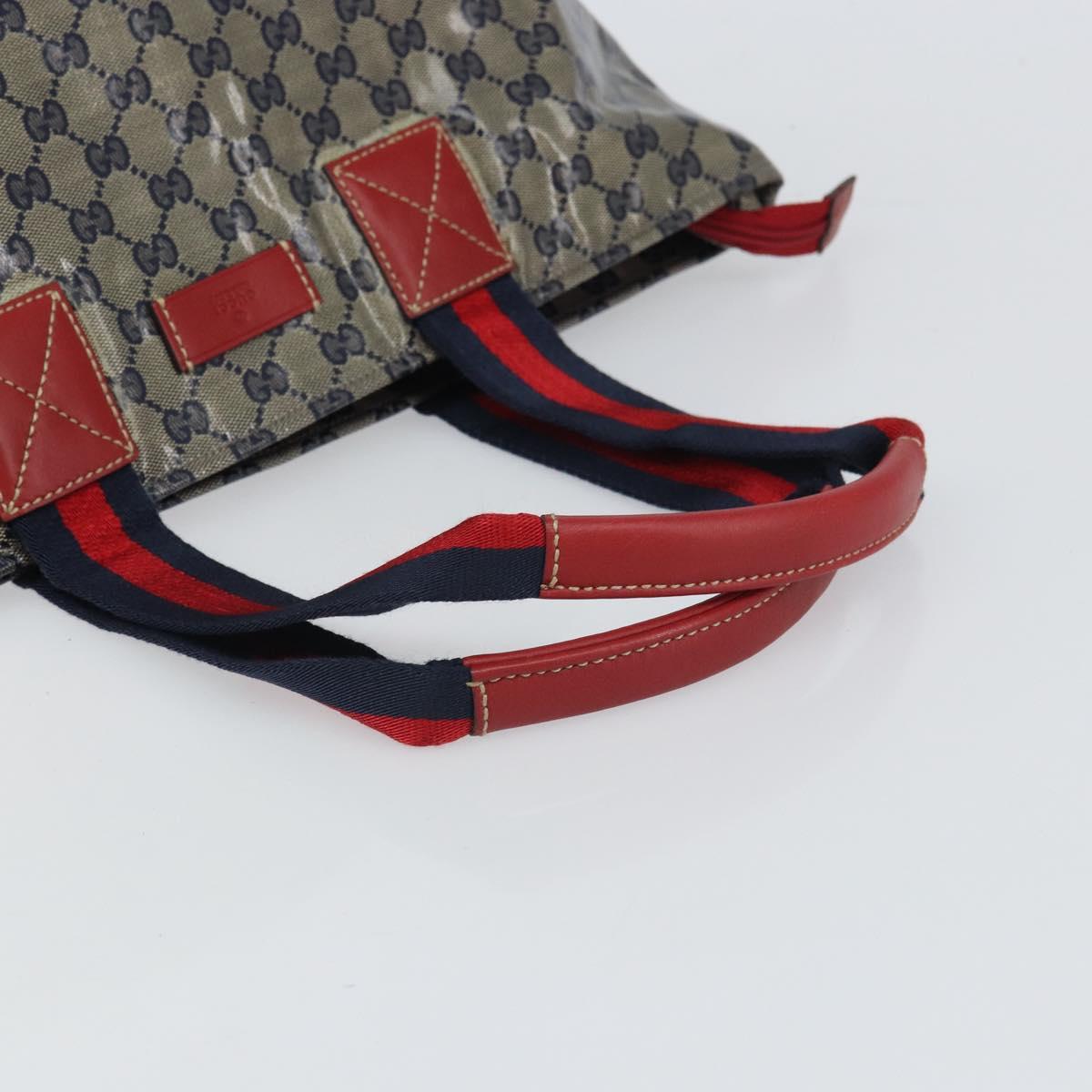 GGショルダーバッグ GUCCI GG Crystal Sherry Line Tote Bag Coated Canvas Navy Gold