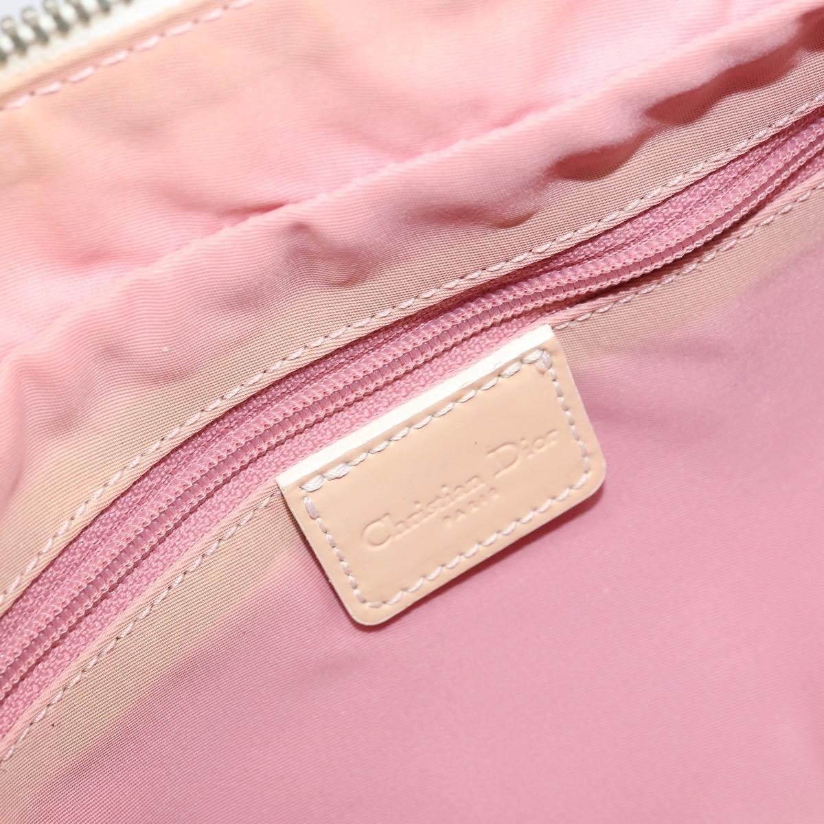 Christian Dior Trotter Canvas Shoulder Bag PVC Pink Silver Auth