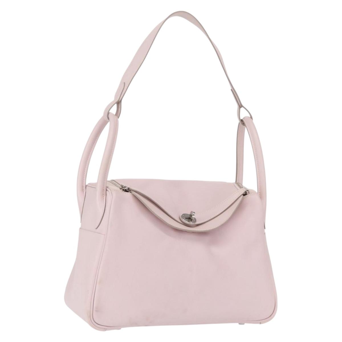 HERMES Lindy 30 Hand Bag Sikkim Pink Silver Auth 165664 | eBay