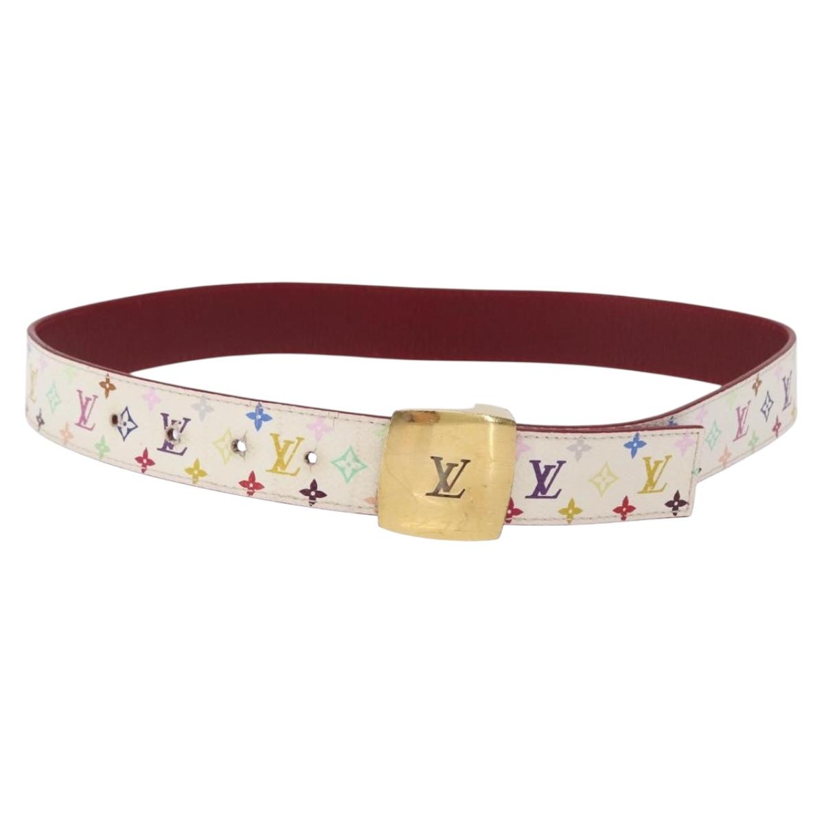 LOUIS VUITTON Multicolor Ceinture Carre LV Cut Belt White LV  display picture 1