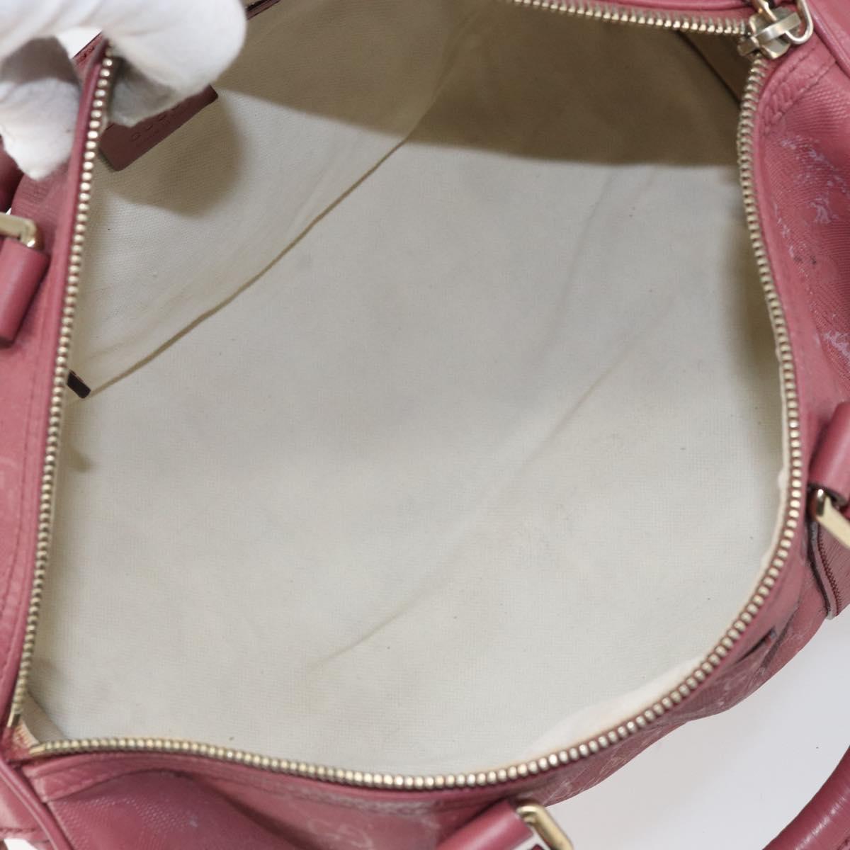 GUCCI GG Implementation Boston Bag PVC Gold Pink 193603 Auth