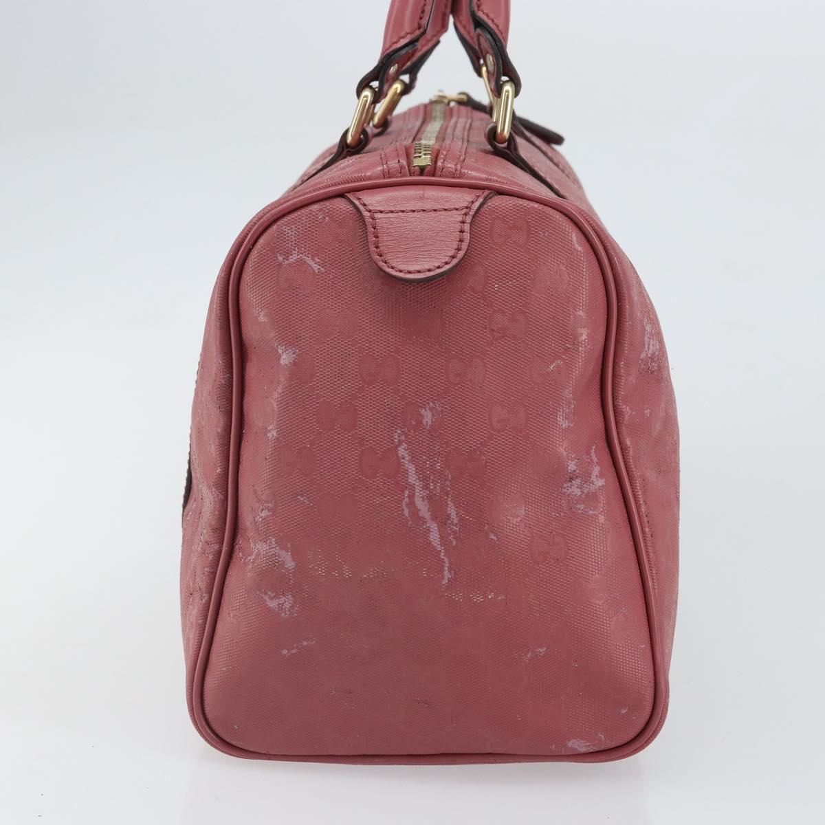 GUCCI GG Implementation Boston Bag PVC Gold Pink 193603 Auth